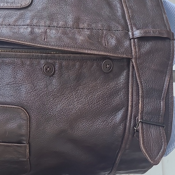 RRL Double RL Dark Brown Goat Leather XL Mens‎ Workwear Moto Flight Jacket RARE - Picture 4 of 14